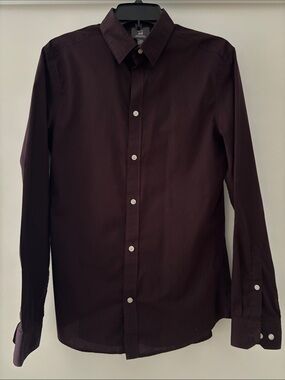Men's Long-Sleeve Dress Shirt - Dark Burgundy